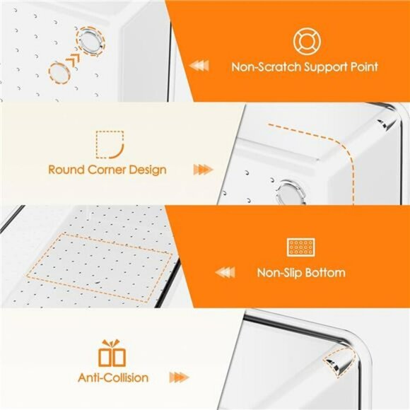 Clear Plastic Drawer Organizer Trays 10 Pack Kitchen Bathroom Vanity Bins - Picture 3 of 7